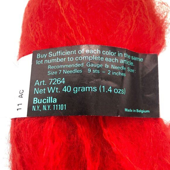 12 Skeins Bucilla Pouffe Yarn Balls Acrylic Wool Red Dye Lot 11 AC - Picture 3 of 5